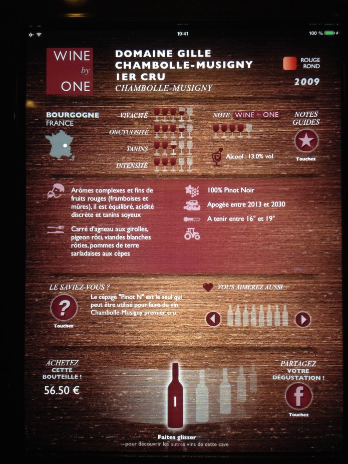 Wine by One cartes numeriques vin